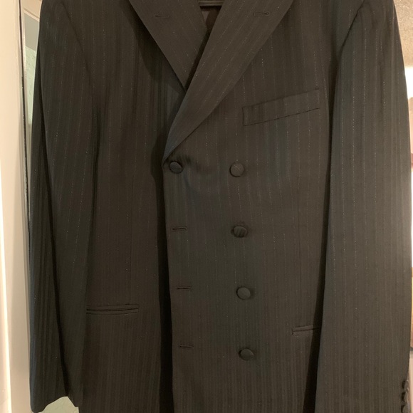 Men’s 2 piece Black suit 42L 35 W - Picture 3 of 6